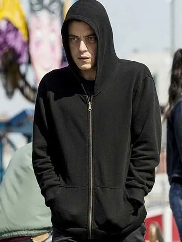 Elliot Alderson Hooded Black Jacket