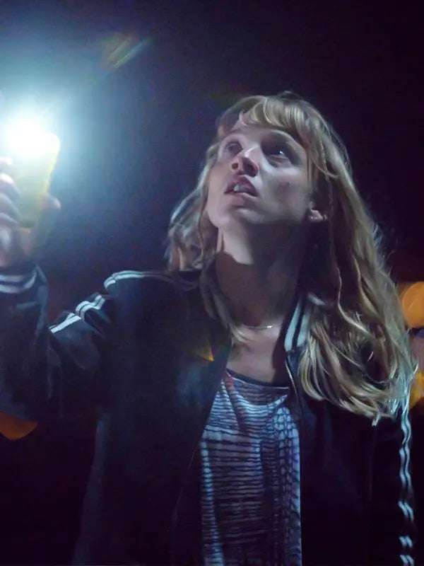 Elsa Martens Movie Meanwhile on Earth 2024 Megan Northam Bomber Jacket