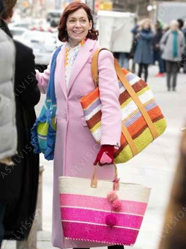 Elsbeth 2024 Carrie Preston Pink Wool Trench Coat