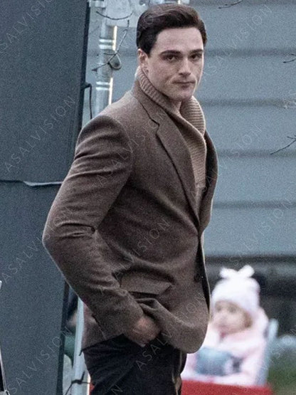 Elvis Priscilla 2023 Jacob Elordi Brown Wool Blazer