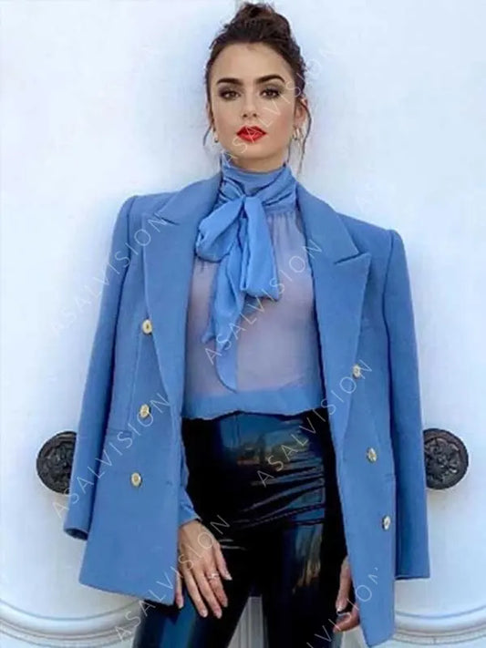 Emily Cooper Blue Peacoat