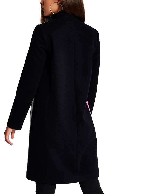 Emily Cooper Color Block Wool Trench Coat