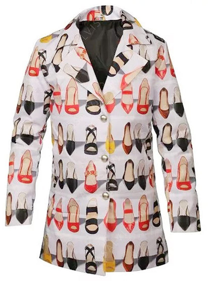 Emily Cooper Emily In Paris Lily Collins Shoe Print Trench Coat