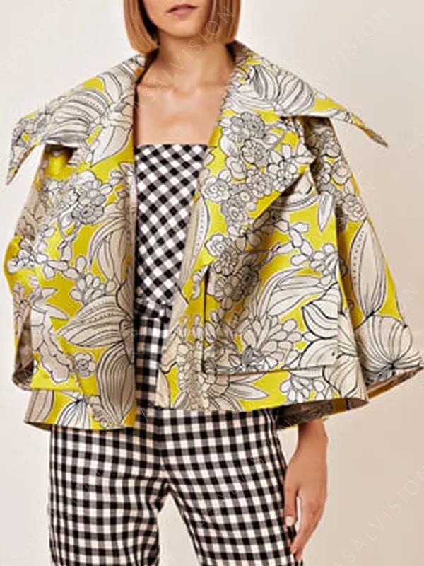 Emily Cooper Emily In Paris Season 2 Yellow Floral Jacket
