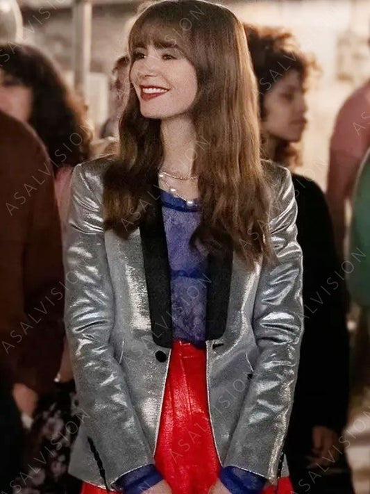 Emily Cooper Emily In Paris Season 3 Silver Blazer