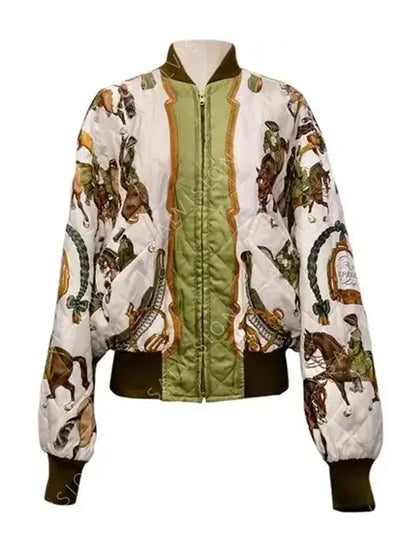 Emily Cooper Emily in Paris Lilly Collins Horse Bomber Jacket