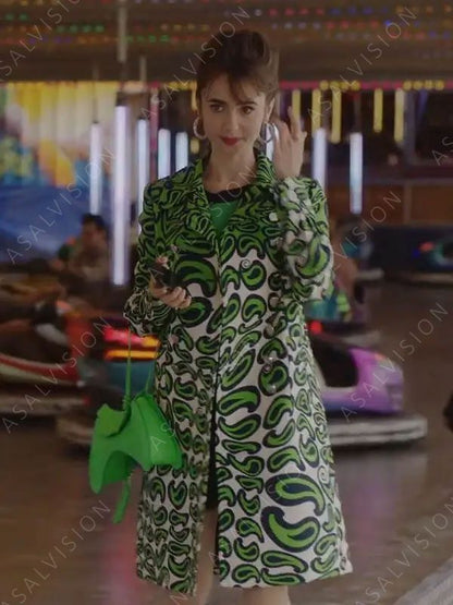 Emily Cooper Printed Fleece Coat