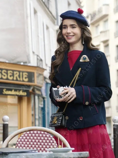 Emily Cooper TV Series Emily In Paris Blue Coat
