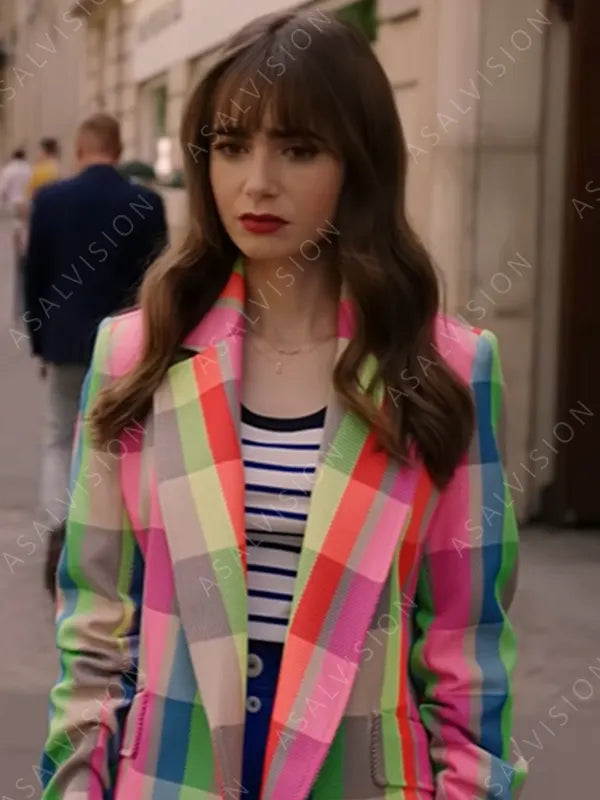 Emily Cooper TV Series Emily in Paris Lily Collins S03 Check Blazer