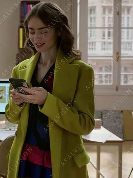 Emily In Paris Emily Cooper Lime Trench Coat
