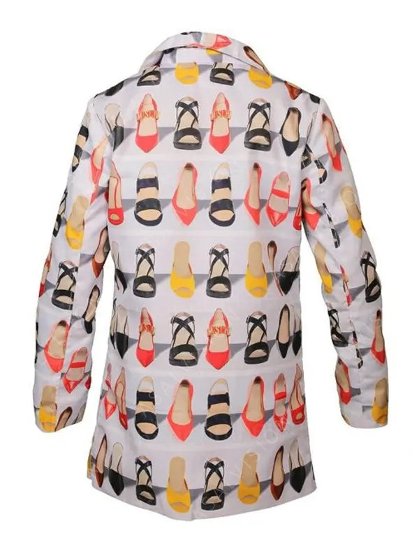 Emily In Paris Lily Collins Shoe Print Trench Coat