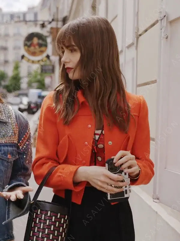 Emily In Paris S03 Lily Collins Orange Jacket