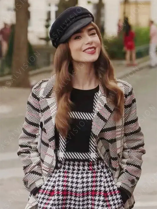 Emily In Paris Season 3 Emily Cooper Check Print Jacket