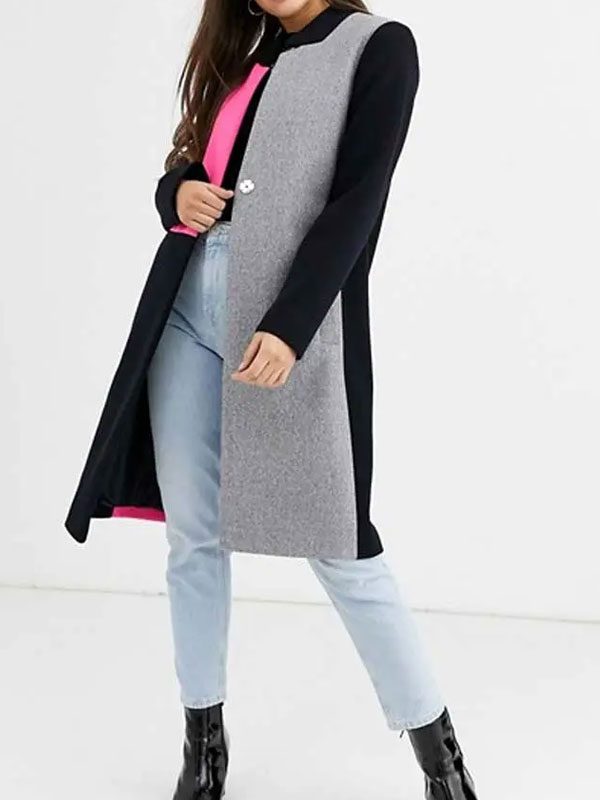 Emily in Paris Emily Cooper Color Block Wool Trench Coat