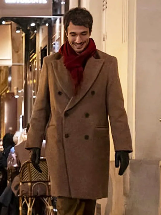 Emily in Paris Season 4 Marcello Wool Brown Coat