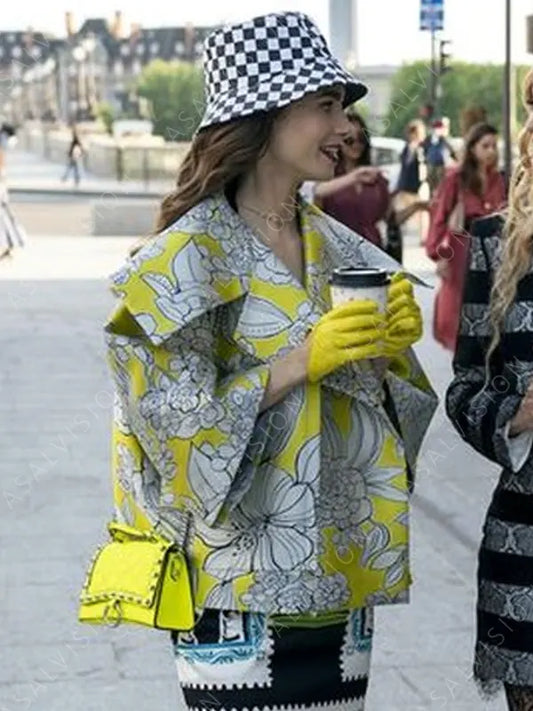 Emily in Paris Yellow Floral Jacket