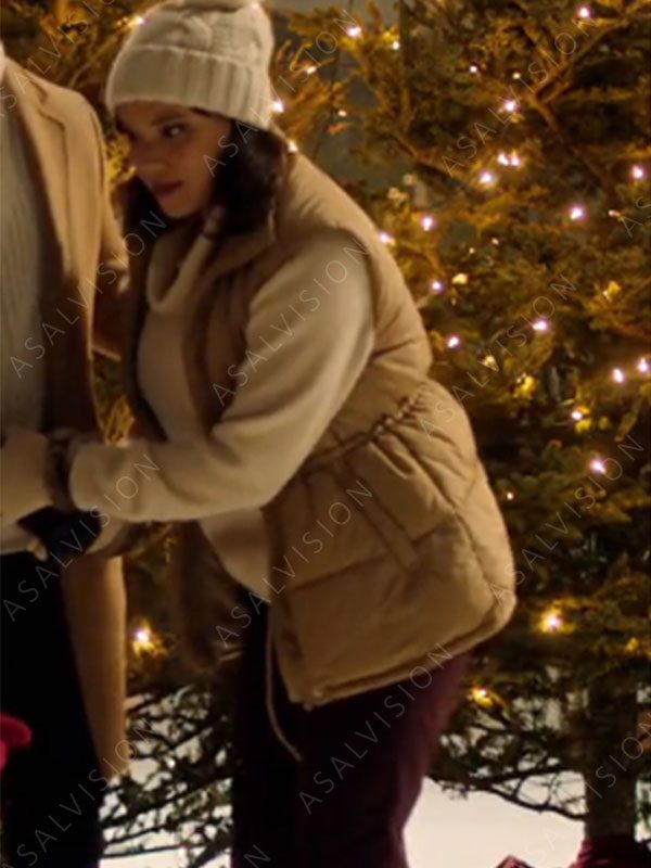 Emma Morgan Mom’s Christmas Boyfriend 2023 Jeananne Goossen Brown Puffer Vest