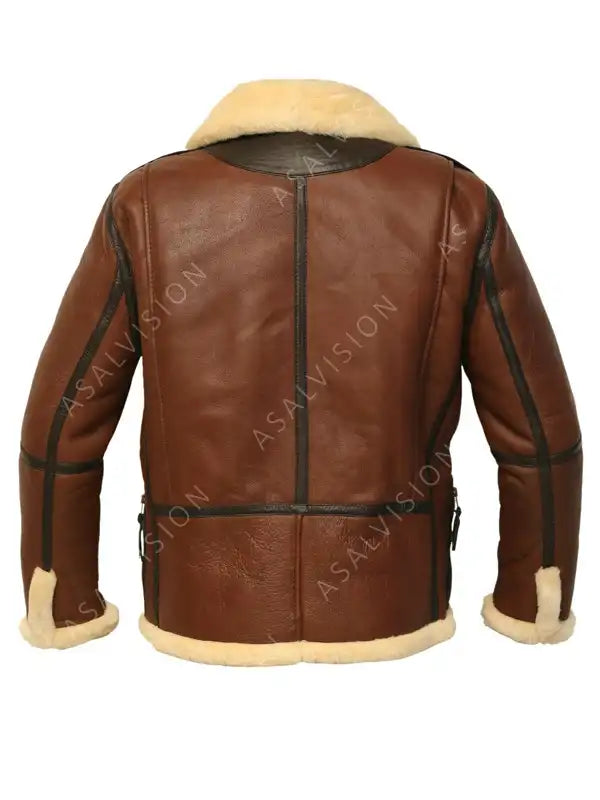 Emmanuel Brown Bomber Shearling Leather Jacket