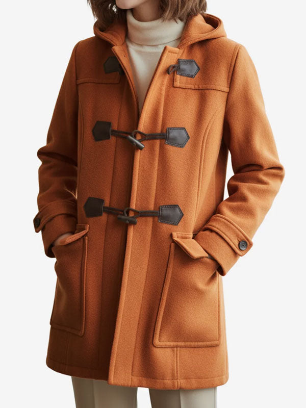 Emory Rust Brown Wool Duffle Coat