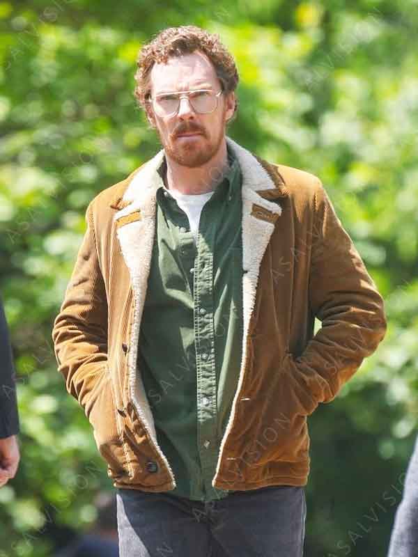 Eric Benedict Cumberbatch Brown Shearling Jacket