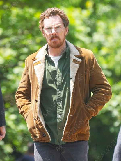 Eric Benedict Cumberbatch Brown Shearling Jacket
