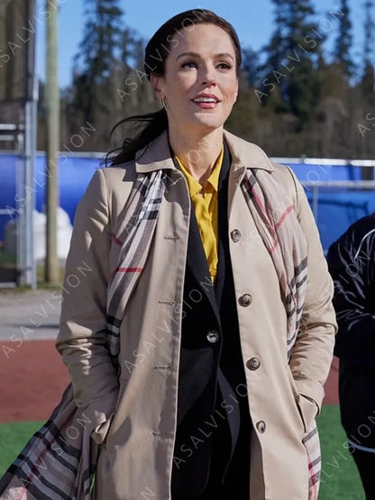 Erin Cahill Hearts In The Game 2023 Hazel Miller Trench Coat