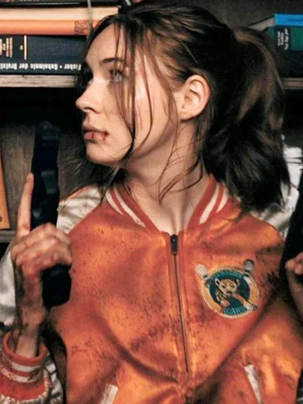 Eva Orange Bomber Varsity Jacket