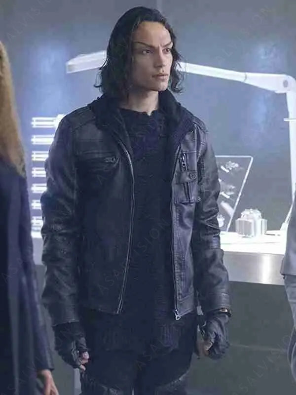 Evan Evagora Star Trek Picard S02 Elnor Black Leather Jacket