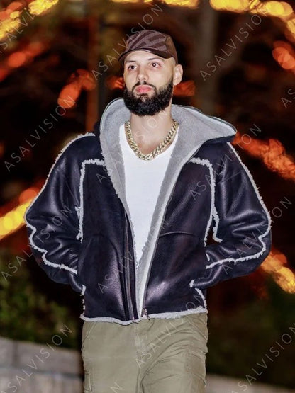 Evan Fournier Black Leather Jacket