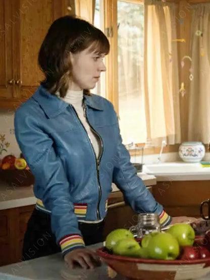 Evil Kristen Bouchard Blue Leather Jacket