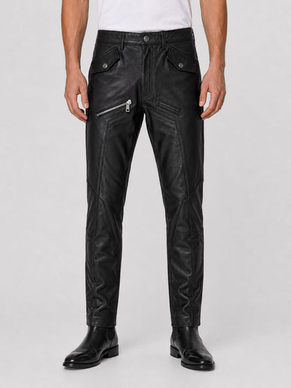 Evren Leather Cargo Pants