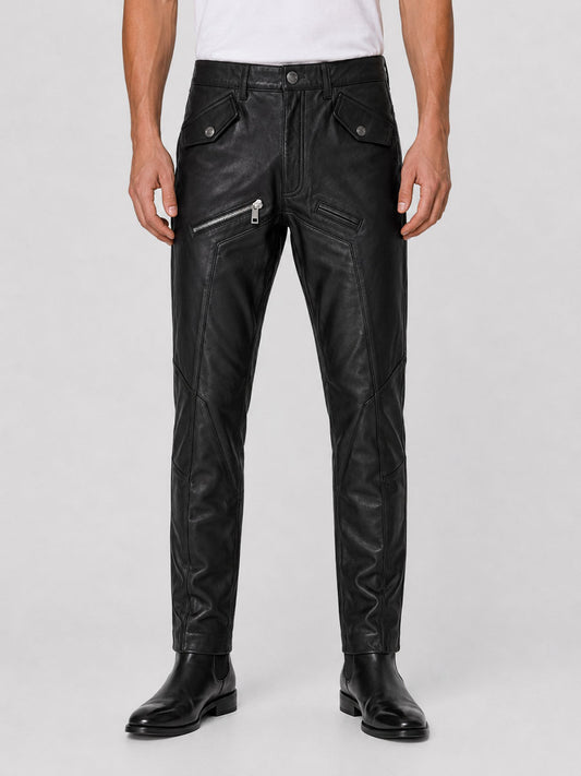 Evren Leather Cargo Pants