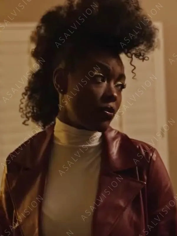 Exceptional Beings 2023 Athena Red Trench Leather Coat
