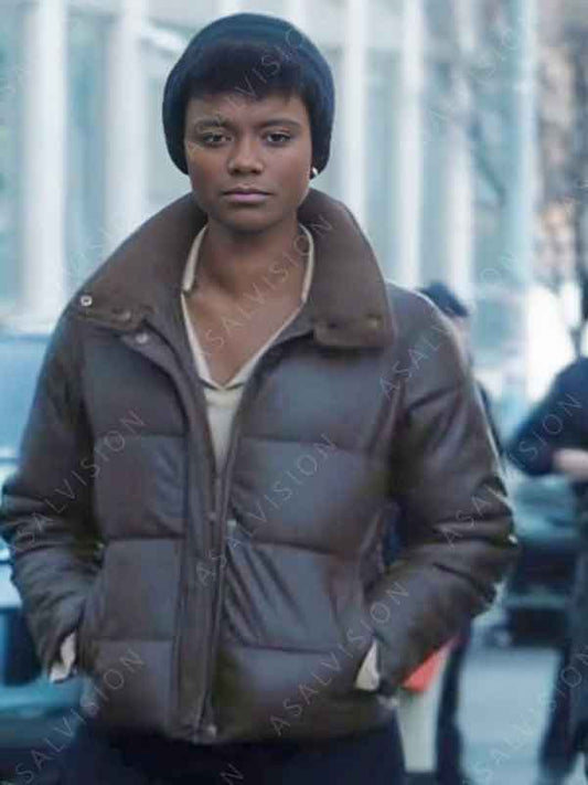 FBI Season 6 Tiffany Wallace Brown Puffer Jacket