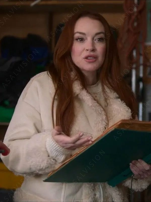 Falling For Christmas Lindsay Lohan Sierra Belmont Leather Jacket