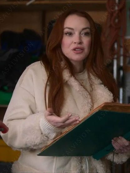Falling For Christmas Lindsay Lohan Sierra Belmont Leather Jacket