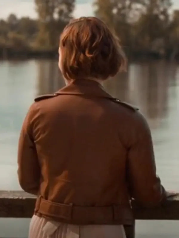 Falling Together 2024 Ashley Williams Brown Leather Jacket