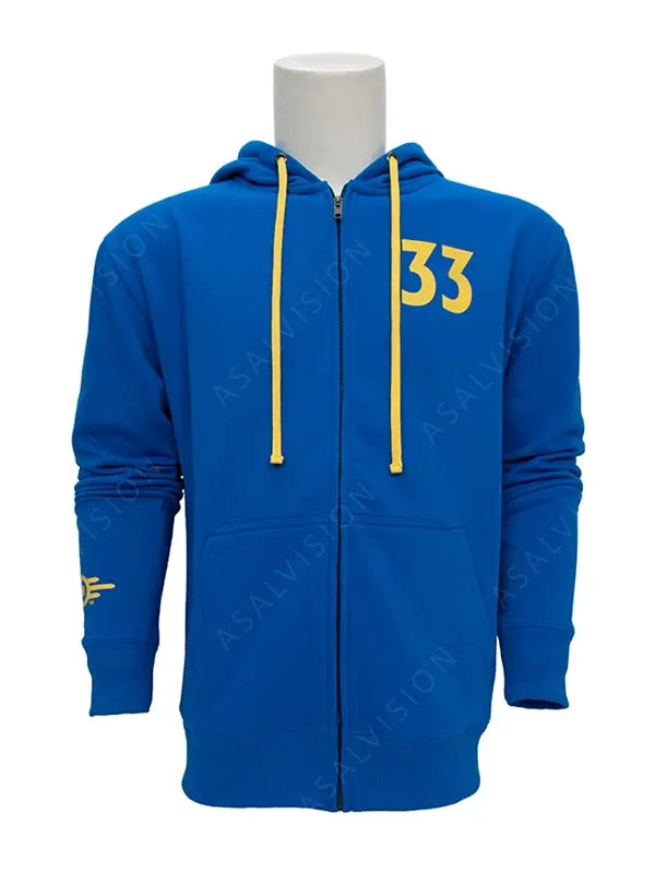 Fallout Vault 33 Blue Fleece Hoodie