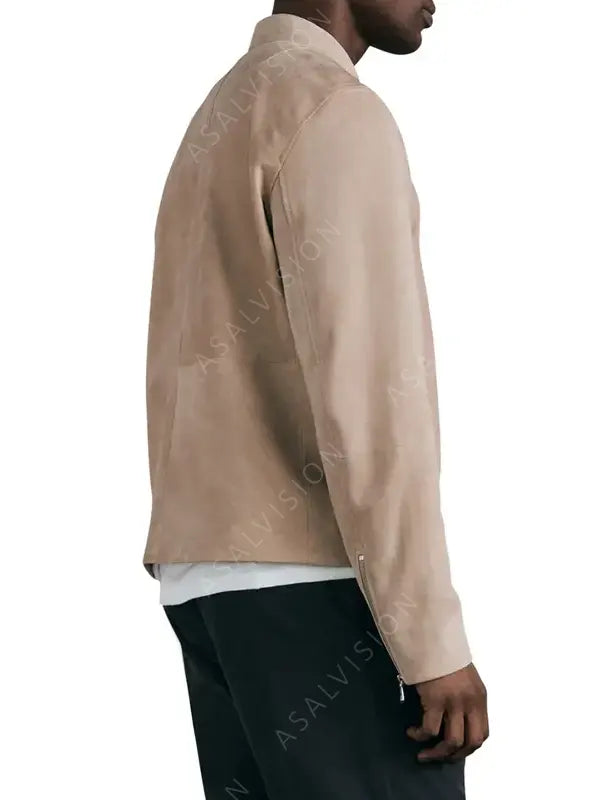 Fashion Cafe Racer Biker Suede Leather Jacket