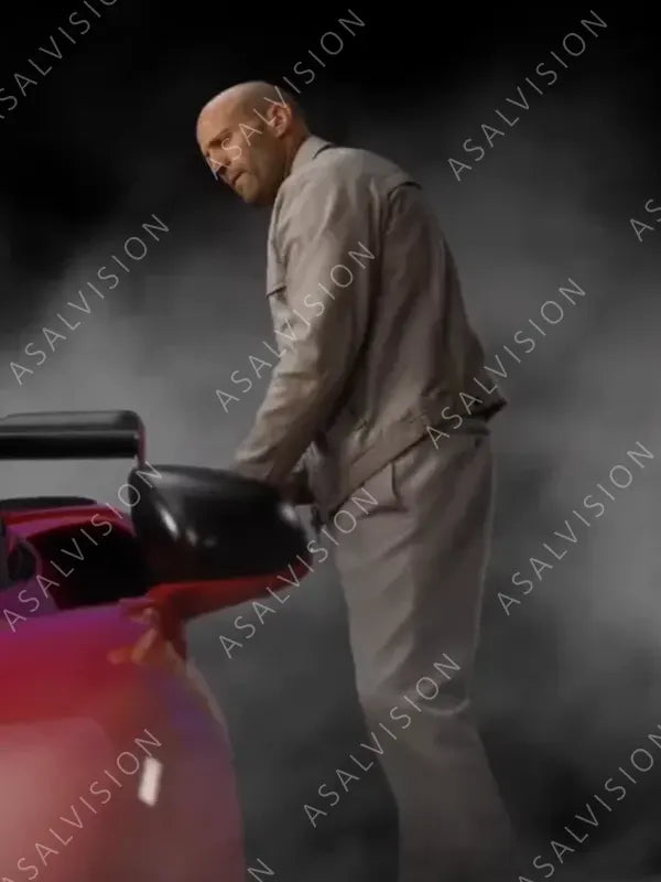 Fast X 2023 Jason Statham White Leather Jacket