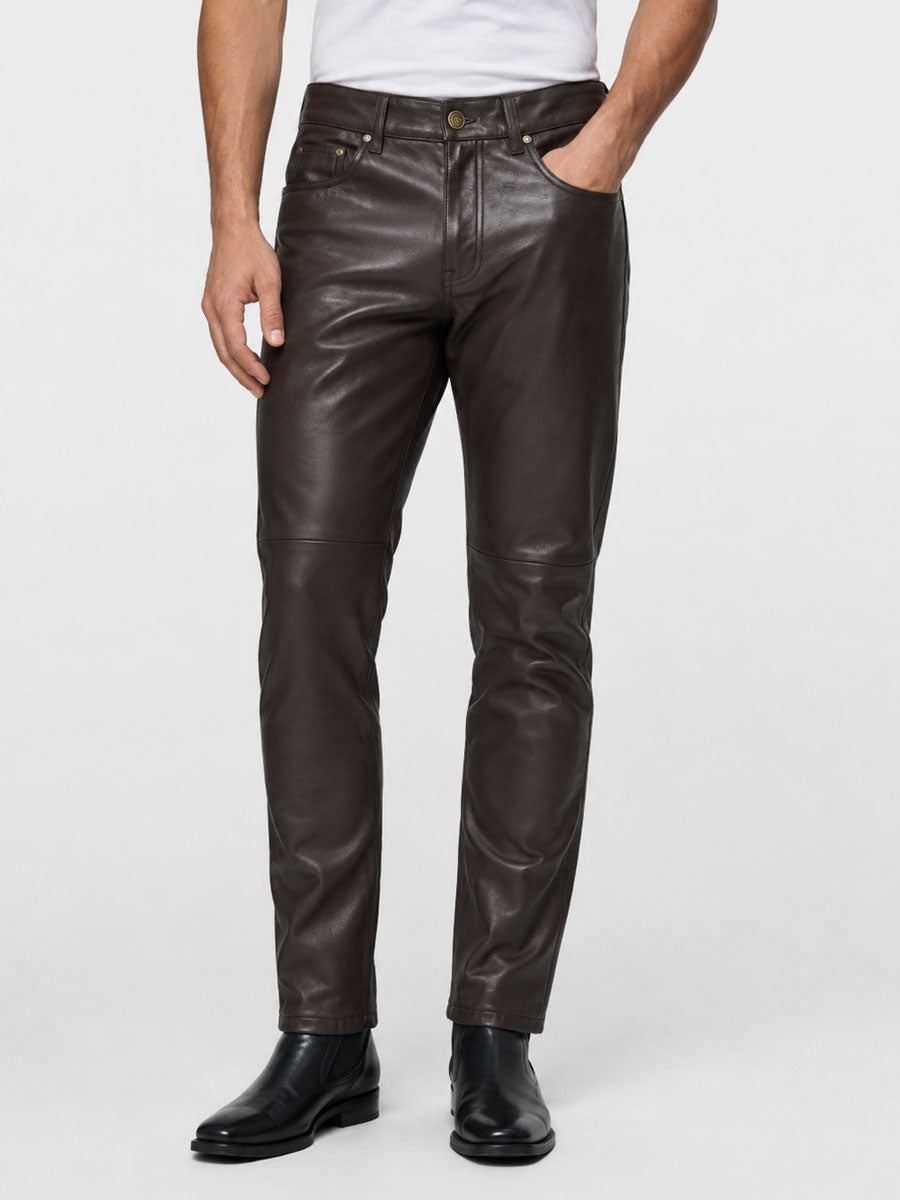 Brown Leather Pants For Men