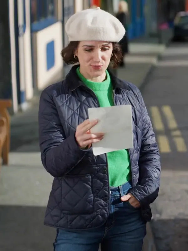Fiona Love Of The Irish 2025 Shenae Grimes-Beech Blue Quilted Jacket