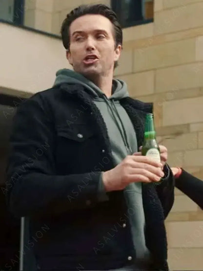 Fool Me Once Shane Tessier Black Sherpa Denim Jacket