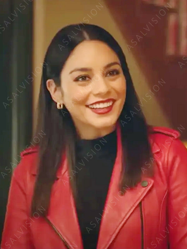 French Girl 2024 Ruby Collins Red Leather Jacket