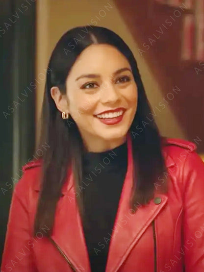 French Girl 2024 Ruby Collins Red Leather Jacket
