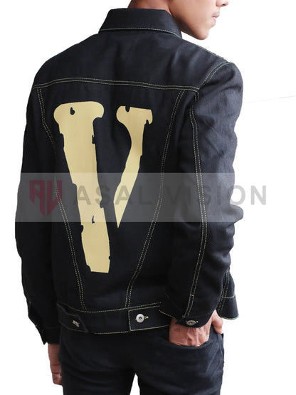 Friends VLONE V Denim Jeans Red Blue And Yellow Jacket