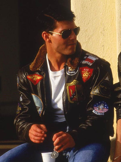 G-1 Flight Tom Cruise Patched Leather Jacket