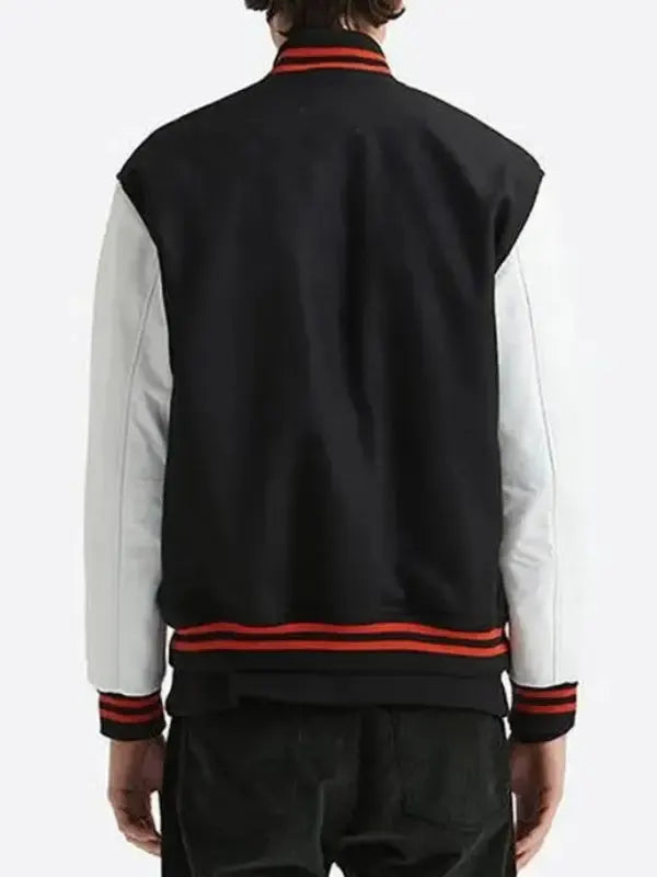 Gabriel Black and White W Varsity Letterman Jacket