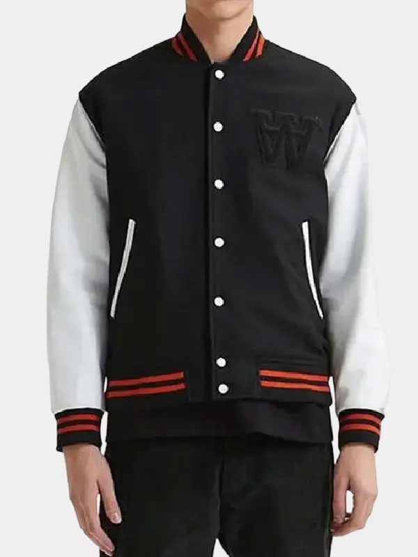 Gabriel W Black and White Varsity Jacket