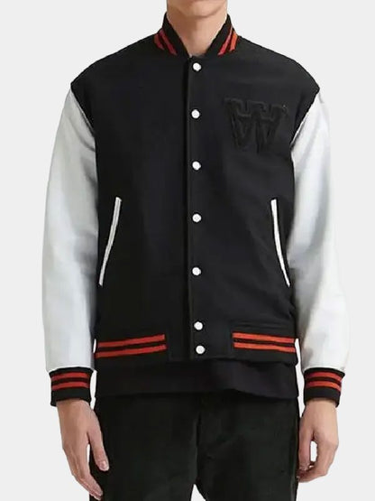 Gabriel W Black and White Varsity Jacket